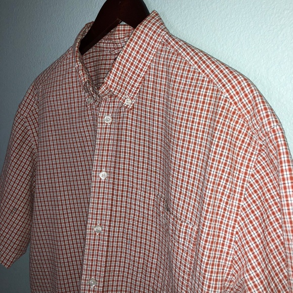 GAP orange plaid short sleeve button down - Picture 2 of 3